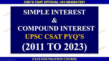 SIMPLE INTEREST AND COMPOUND INTEREST PYQ