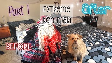 CLEAN WITH ME 2019 BEFORE AND AFTER | KONMARI | REAL LIFE DECLUTTERING CLOTHES | TIME LAPSE |