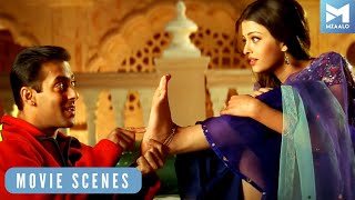 सलमान खान ऐश्वर्या का पैर देख के बताते है उनकी तक़दीर | Hum Dil De Chuke Sanam Movie Scene | Salman K