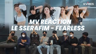 NON KPOPERS Reaction to LE SSERAFIM FEARLESS OFFICIAL M/V