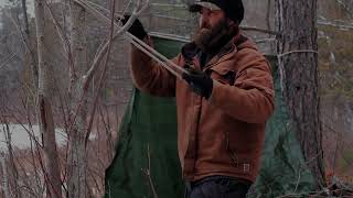 BUSHCRAFT - Tarp Shelter Set Up, Safely Fish On Thin Ice, Best Fatwood Source, Fire Reflector