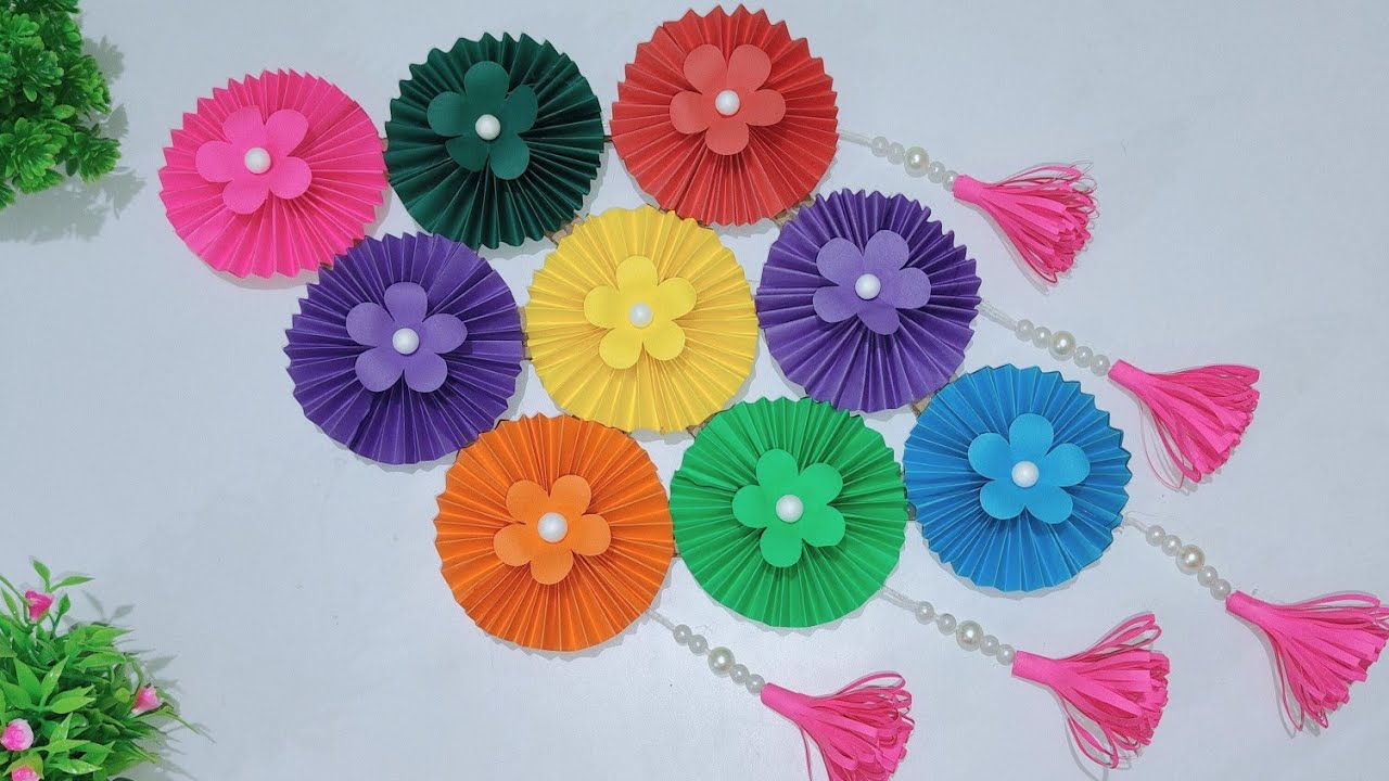 New ! Easy Paper Flower Wall Hanging || Beautiful Wall Decor || Using Colour Paper || Home Decor 💒