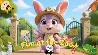 Lulu the Bunny's fun day at the Zoo 🐯 | Soft Animal Sounds & Cute Encounters | Toddler Animation screenshot 5
