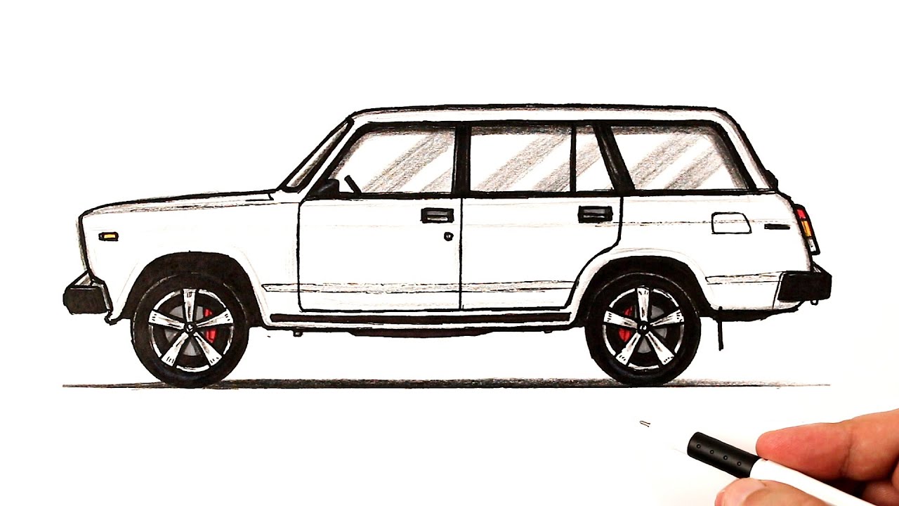 Как нарисовать ВАЗ 2104 - YouTube