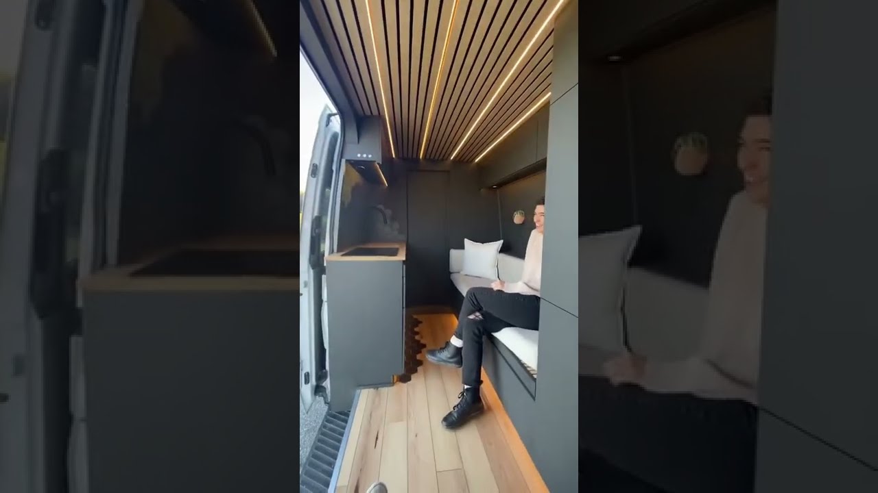 DARK VAN BUILD! From empty cargo van to tiny home!