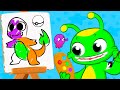 Let&#39;s Paint POKEMON! | Cartoons for Kids | Groovy the Martian