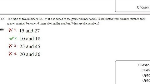 The ratio of two numbers is 5:9. If 6 is added to the greater number and 6 is subtracted from?