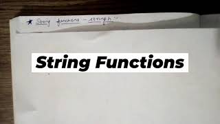 Types of string functions