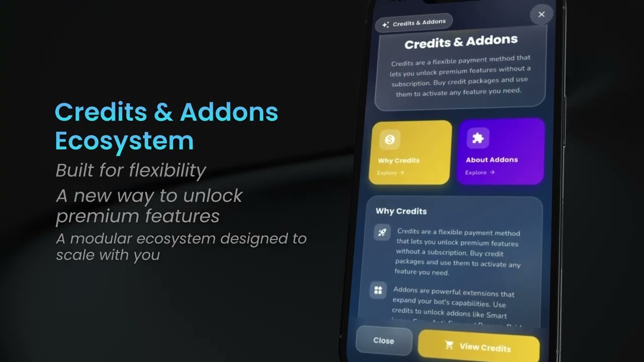 🚀 AutoForward Telegram | Credits & Addons Ecosystem – Premium Access, Redefined
