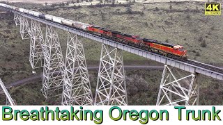 Breathtaking Train Chase in Central Oregon (4K) | BNSF Oregon Trunk | Dec. 29, 2023