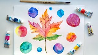 fall painting watercolor leaf easy simple decorating autumn paintings leaves