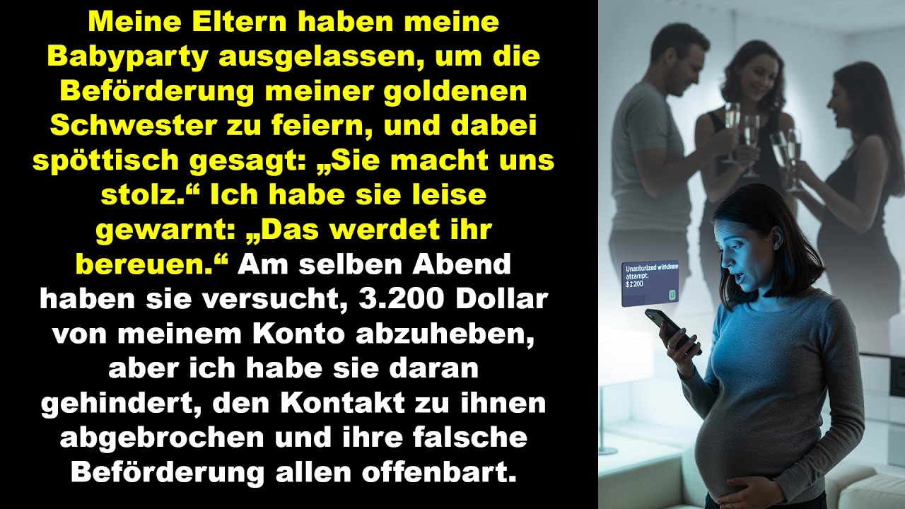Meine Eltern feierten meine Schwester, versuchten mir $3.200 zu stehlen doch ich entlarvte sie alle.