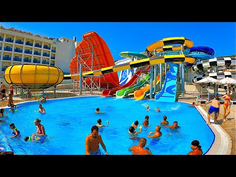 Maxeria Blue Didyma Hotel in Didim Türkiye (Water Slides - The Restaurant & Hotel Tour)