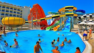 Maxeria Blue Didyma Hotel in Didim Türkiye (Water Slides - The Restaurant \& Hotel Tour)