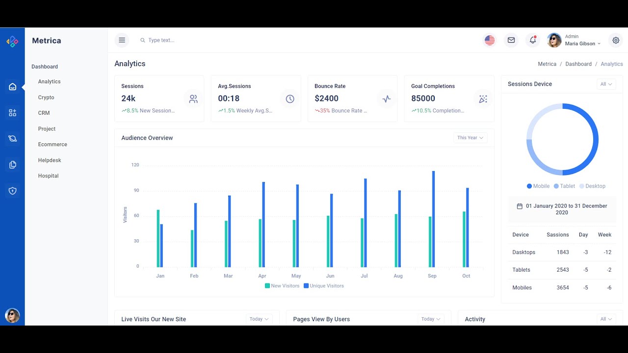 Free Responsive Bootstrap 5 Admin & Dashboard Template - YouTube