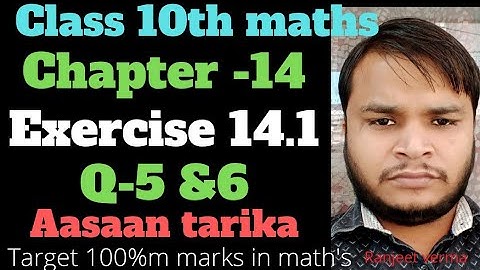 Statistics | Statistics Class10 | Class 10 maths chapter-14|| Exercise -14.1| Q-5&6 |
