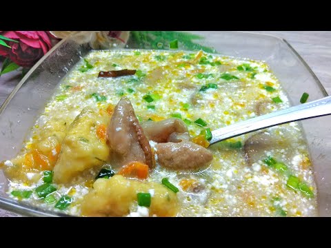 Сытный Суп с замороженными грибами и клецками / суп из замороженных белых грибов. ЛЕГКО ГОТОВИТЬ