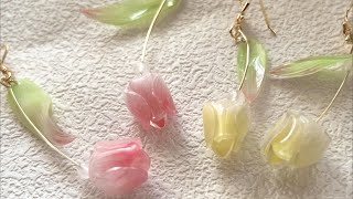 How to make shrink plastic Tulip earrings tutorial /DIY/earrings