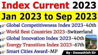 Index 2023 Current Affairs | सूचकांक 2023 | Important Indexes 2023 | India's rank in various indexes