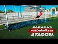 PARADAS RESBALADIZAS con GUANTES GIGANTES y ATADOS ¡RETO FÚTBOL!