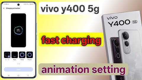 How to enable charging animation vivo y400 | vivo y400 charging animation setting