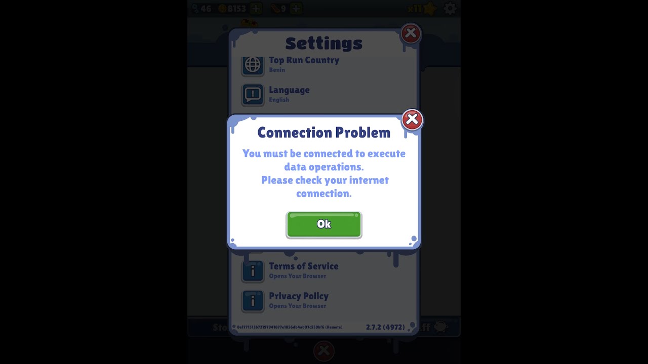 Subway surfers : Connection problem on Ipad - YouTube