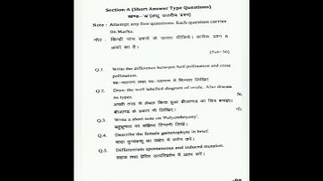 Ebryology & Cytogenetics || BSC Fourth sem || Botany || SDSUV || 2024-25 || PYQ