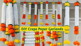 DIY Crepe Paper Garland/Toran |Traditional , Festival Wall Decor | Door Toran | DIY White Garland