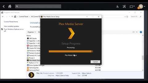 Plex Remote Access Not Working after Software Update.  Repair Plex in Program and Features