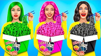 Eat One Color Food Challenge | One Color Candy Fight by RATATA