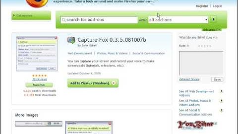 Capture Fox: Screen Capture Video With FireFox