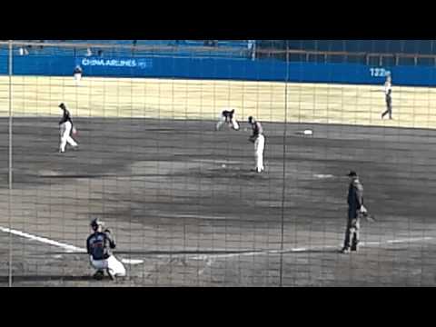 2014年3月15日楽天対ヤクルトバーネット投球練習