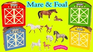 All 4 of Breyer 2016 Stablemates Horse & Foal Complete Set Mom and Baby - Unboxing Video