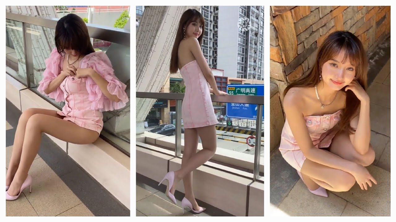 Beautiful female model 💓  pink short dress p1 😘 #hhchannel #hhkhoedang #hhmodels #hhgirlxinh