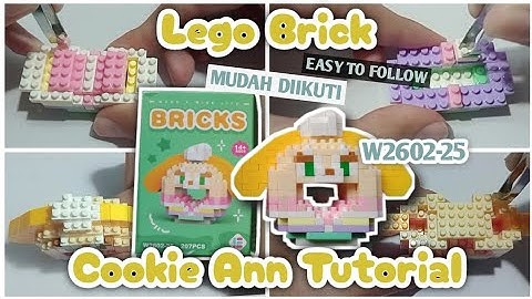 Cookie Ann Donut 🍩 Tutorial W2602-25 Lego Bricks How To Build Nano Block Cara memasang merakit easy