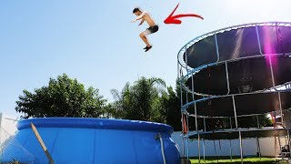 4 Story Trampoline Tower PARKOURSE!! (Parkour Challenge in our Water Park)