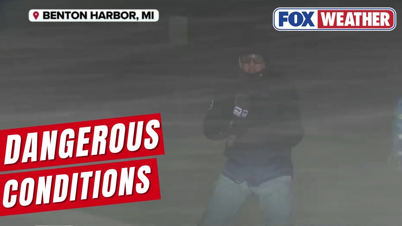 Lake-effect Snow Creating Zero Visibility Along Lake Michigan