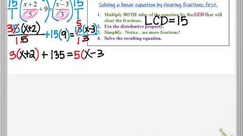 Solve a linear equation by clearing fractions first