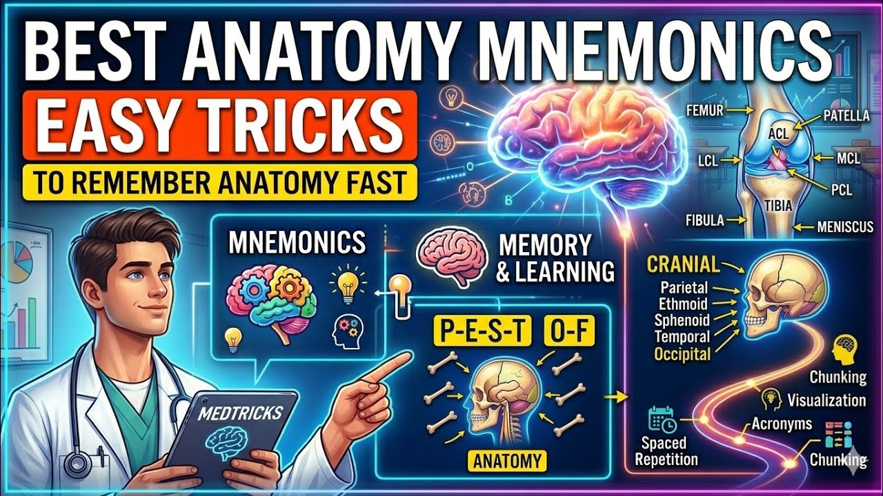 Best Anatomy Mnemonics | Easy Tricks to Remember Anatomy Fast - YouTube