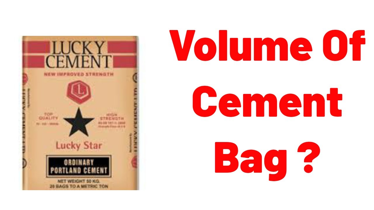 Volume Of 1 Cement Bag YouTube