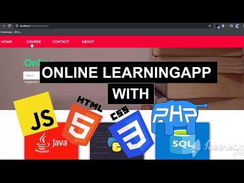 Creating an online learning app with html,css,javascript,php(Demo)