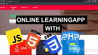 Creating an online learning app with html,css,javascript,php(Demo)