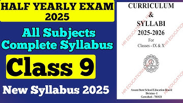 HALF yearly exam syllabus 2025 | complete syllabus for half yearly exam | class 9 half yearly exam 