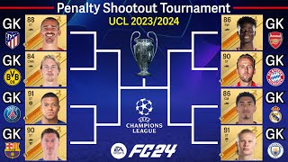UCL 2023/24 featured players become goalkeepers! Penalty Shootout Tournament! Mbappe, Haaland, Kane…