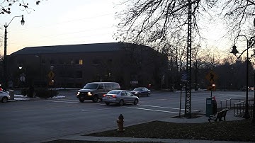 Carmanah Rectangular Rapid Flashing Beacon RRFB on 4 lane roadway, no median