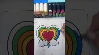 Coloring a Rainbow Heart for Valentine’s Day | Kawaii Valentine’s Coloring Book