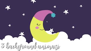 background animasi kartun bergerak bulan dan bintang malam hari
