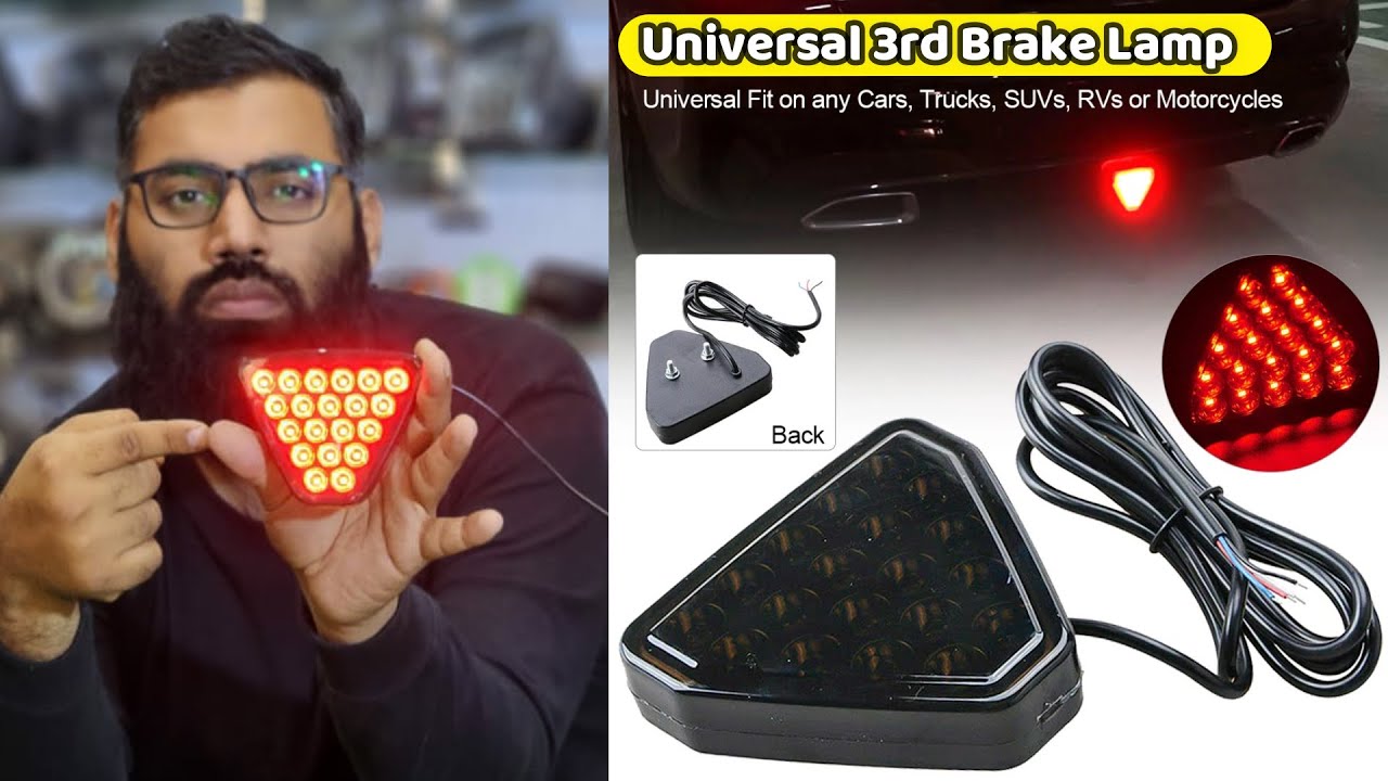 Universal 3rd Brake Lamp F1 Style Triangle 12 LED Tail Light 1 Pcs