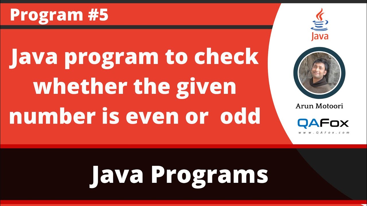 Java program to check whether the given input number is even or odd ...