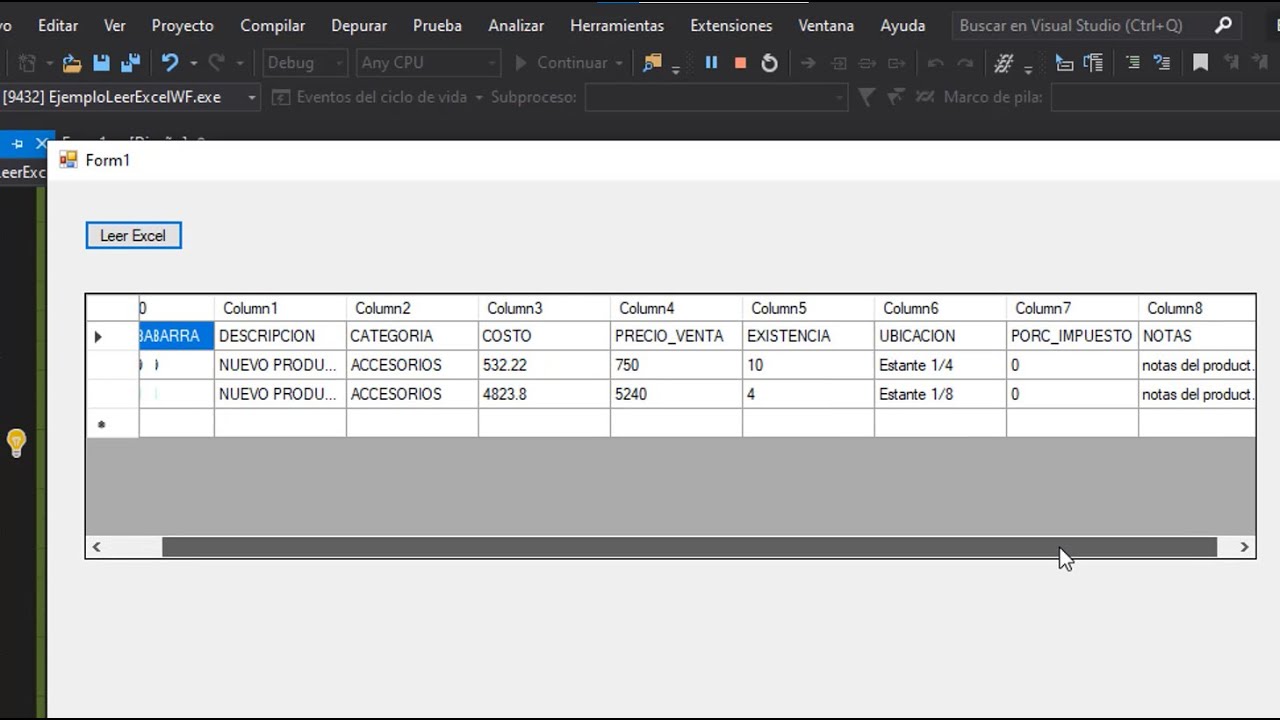 ✅Leer Excel desde C# Windows Form